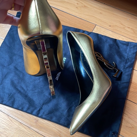 💛Saint Laurent Gold Opium Pumps 85 YSL heel - Picture 3 of 7